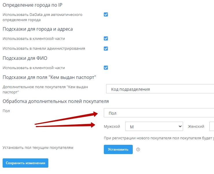 Настройка модуля "DaData" - 4552