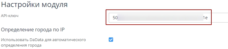 Настройка модуля "DaData" - 8832