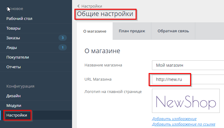 Изменение домена для магазина - 1087