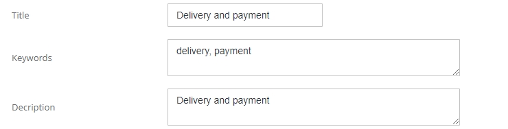В настройках модуля можно прописать seo настройки