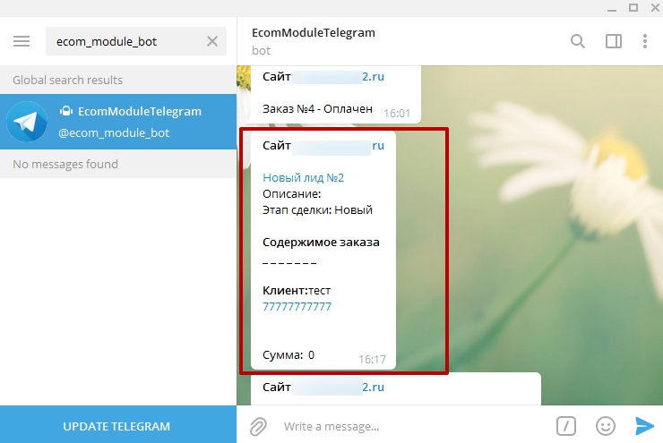 Настройка Telegram Бот - 6706