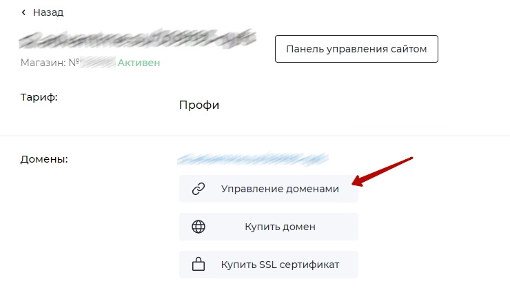 Смена NS для магазина в облаке - 6803
