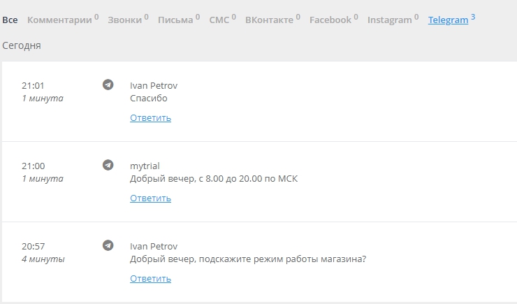 Обработка лидов из Telegram - 8217