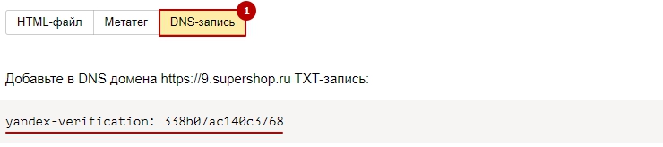 Подтверждение права владения сайтом - 9632