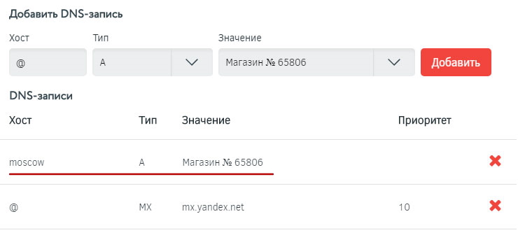 Как указать свои MX, TXT и CNAME записи к домену для магазина в облаке - 8879