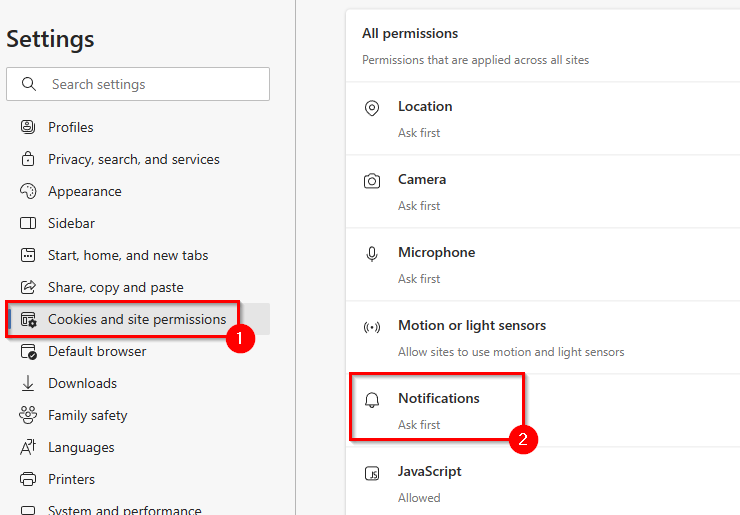 Как включить или отключить уведомления - 5560