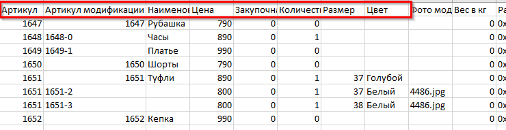 Импорт товаров через файл CSV в новом формате (2.0) - 5125