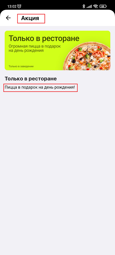 Акции для мобильного приложения - 3023