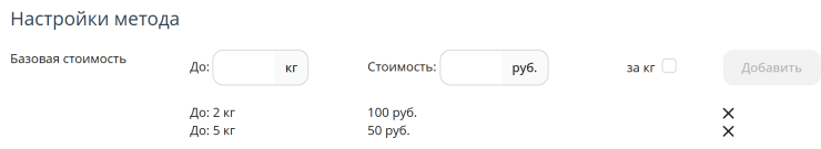 Не включаем настройку "за кг"