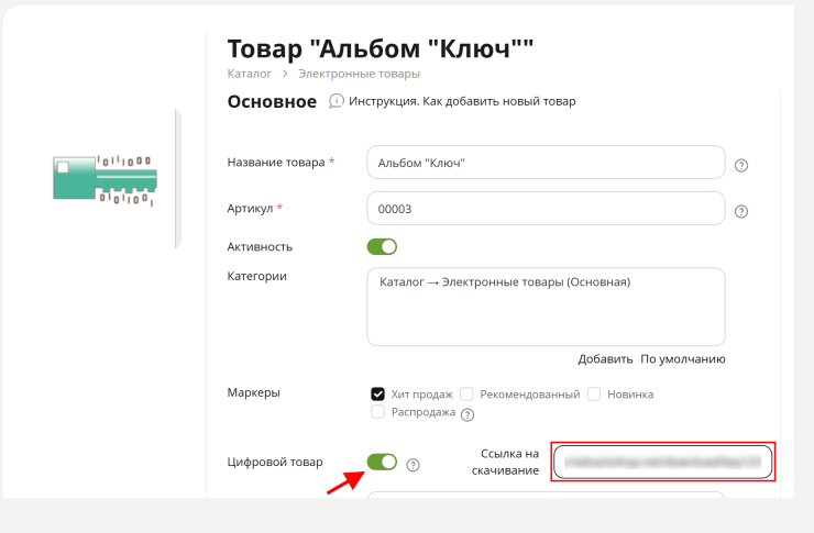 Настройка модуля "Электронные товары" - 5079