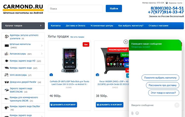 Как выглядит модуль JivoSite на сайте