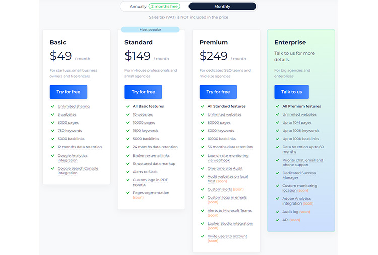 Тарифы Sitechecker
