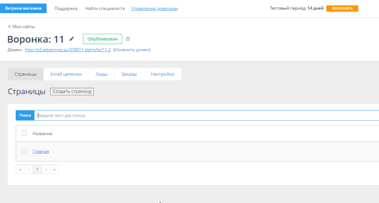 Карточка воронки