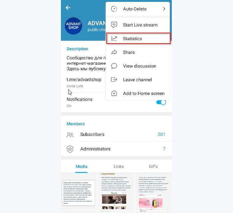 Как просмотреть статистику канала