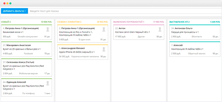 Этапы сделок в AdvantShop.CRM