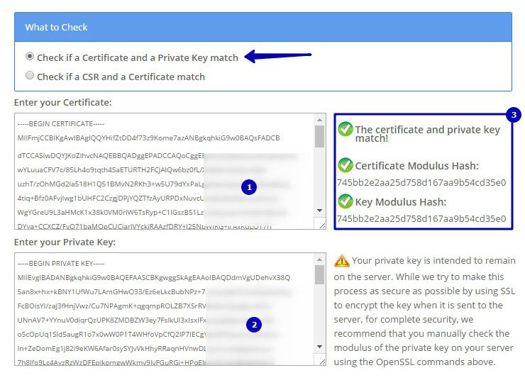 Сервис для проверки сертификата и ключа - sslshopper.com